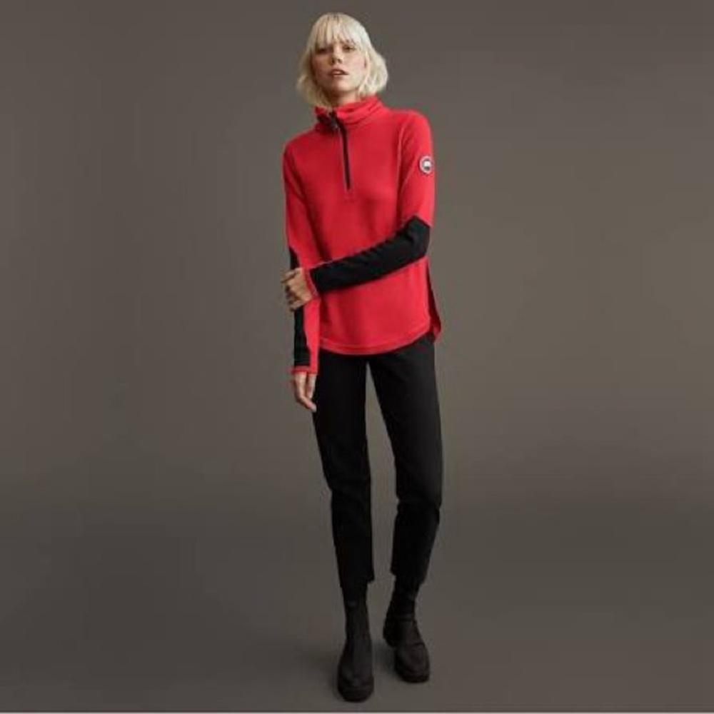 Canada Goose Red Zip-Up Sweater